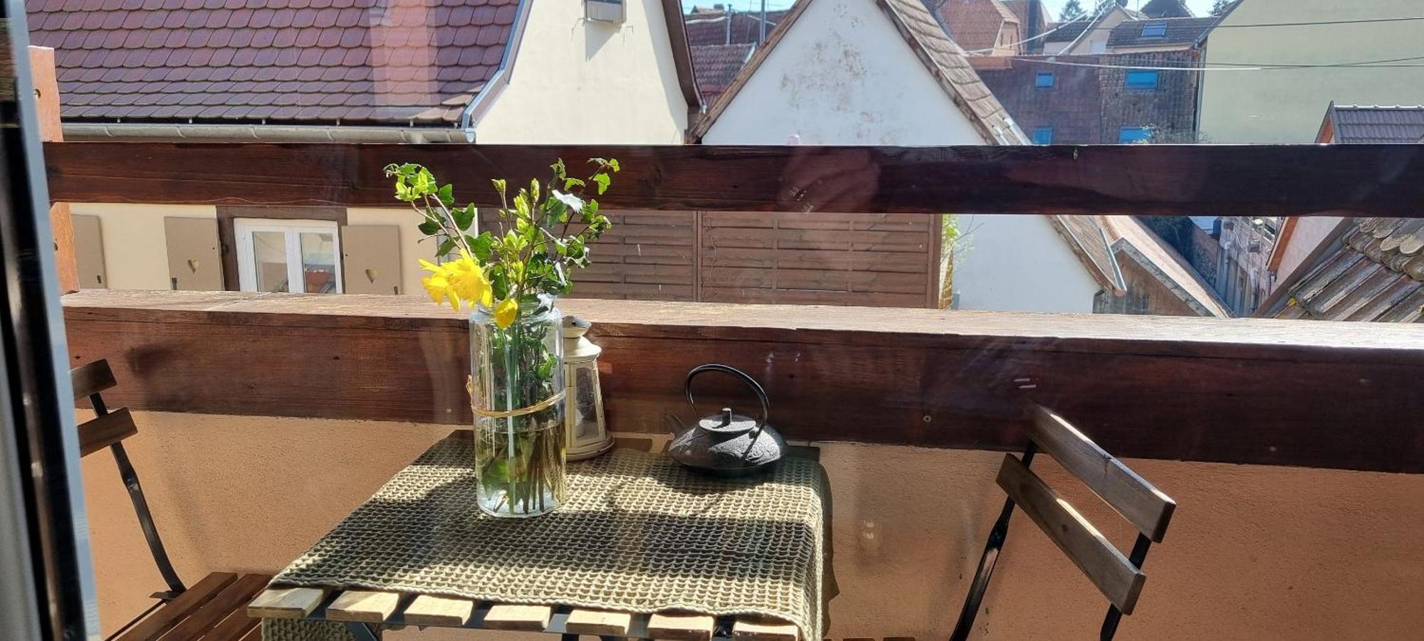 Appartement Au-Dessus Des Toits Plein Centre Avec Vue Sur Les Vignes à Barr Extérieur photo